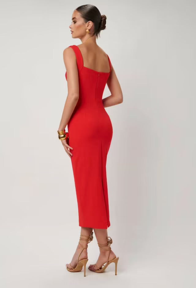 EFFIE KATS MARBELLA DRESS IN CHERRY RED SIZE 10