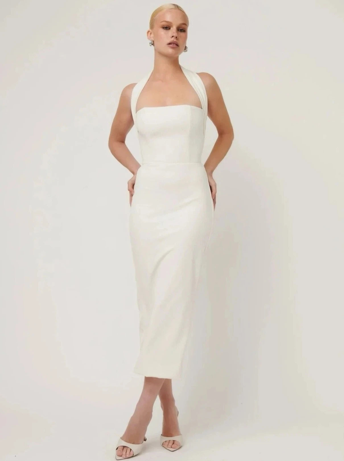 EFFIE KATS MELINE MIDI IN IVORY SIZE 8